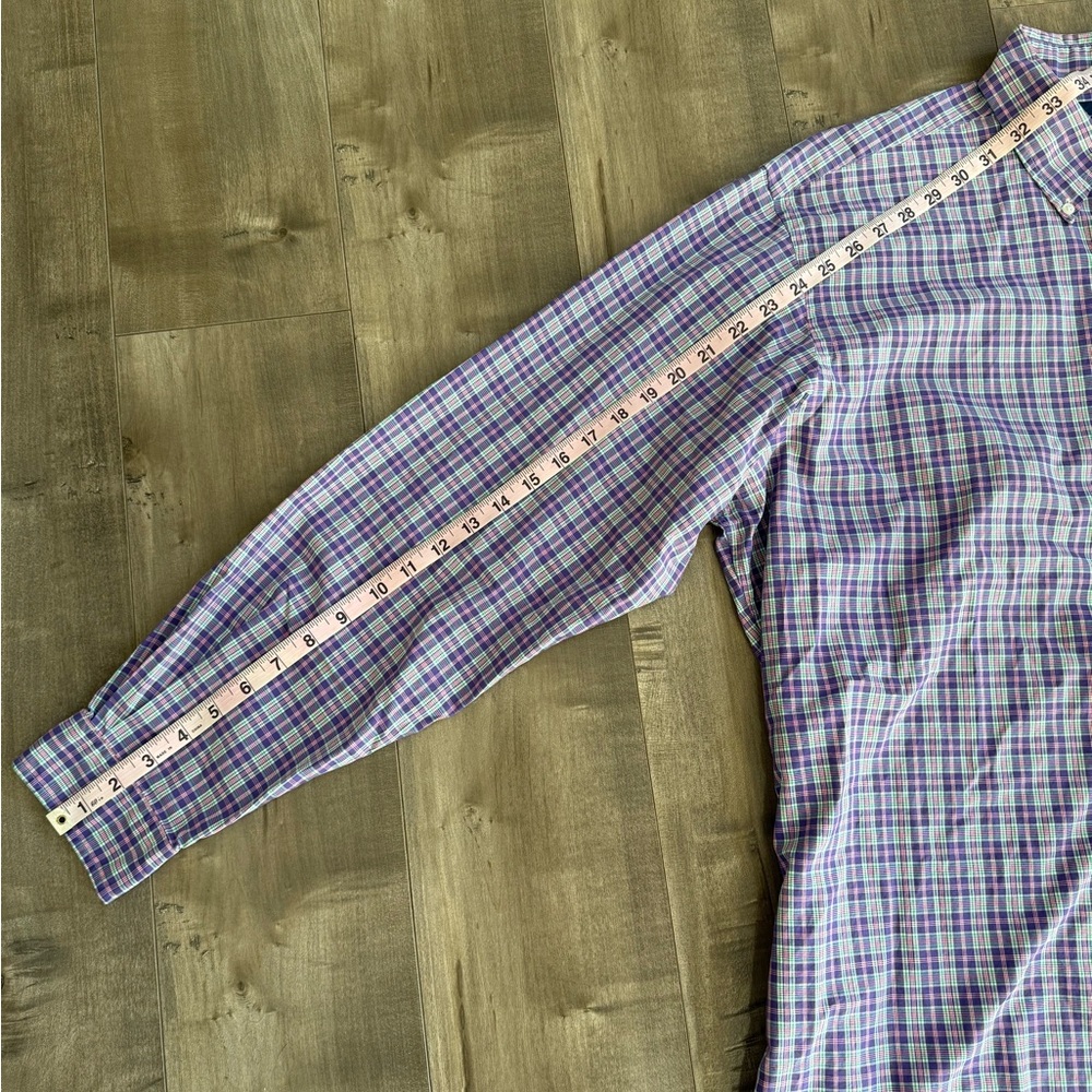 Ralph Lauren Classic Fit Long Sleeve Button Down 16.5‎ Large Purple Pink Check - Picture 8 of 8